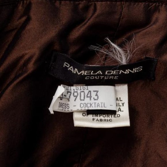 Vintage Pamela Dennis Couture Brown Strapless Gown - Picture 3 of 9